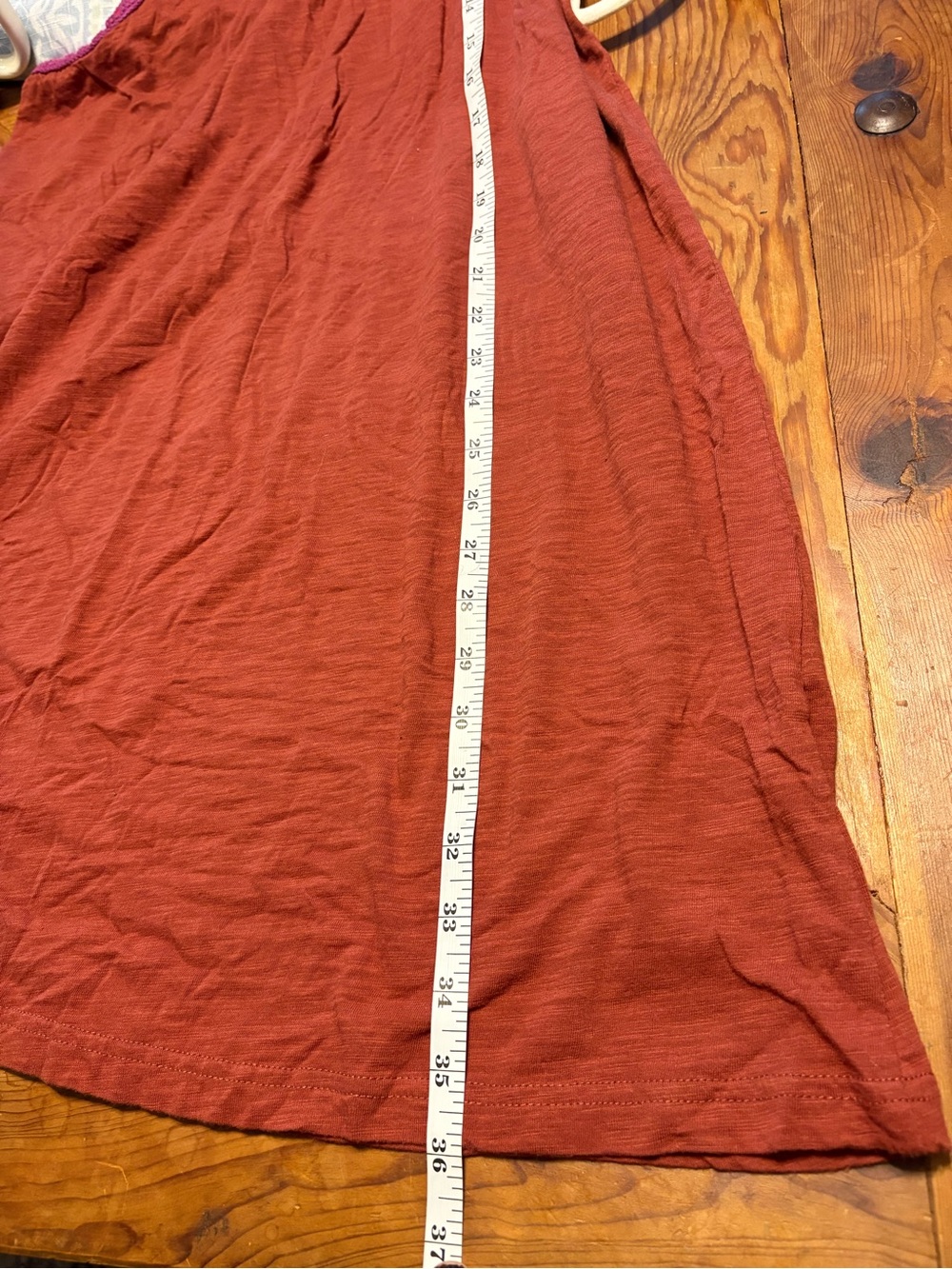 Natural Life Cotton Crochet Trim Tank Dress Rust NWT - Picture 9 of 10